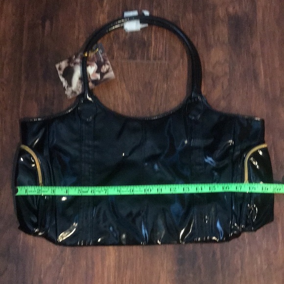 Mariah Carey Black Satchel Bag with Side Zippers - New - Picture 7 of 8